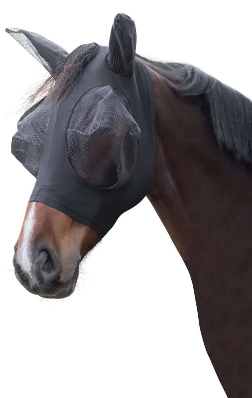 Covalliero Fly mask FinoStretch Zipper, black, PONY