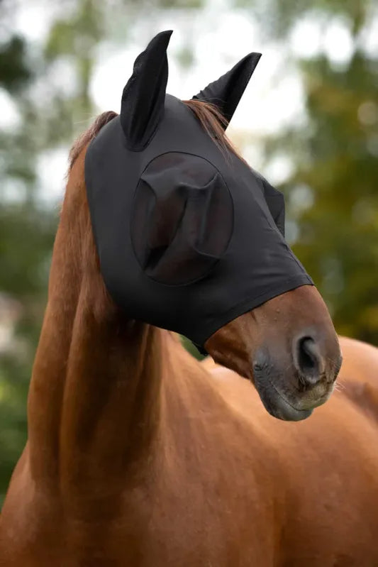 Covalliero Fly mask FinoStretch Zipper, black, COB